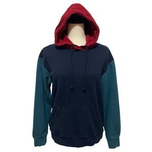 Original Use Unisex Hoodie Sweatshirt Red Blue Teal Men’s sz S